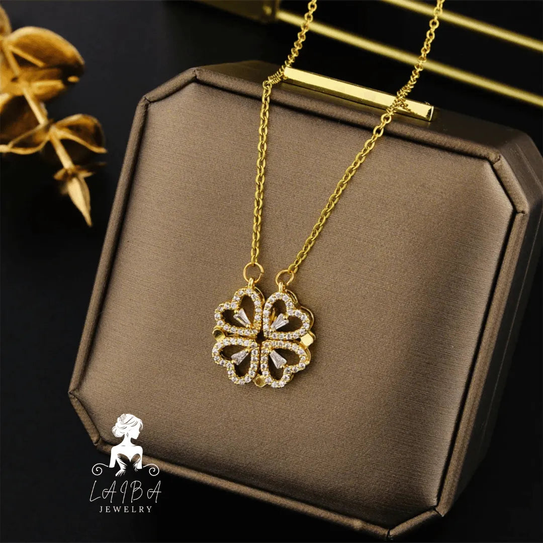 2-in-1 Magnetic Four Leaf Clover Necklace
