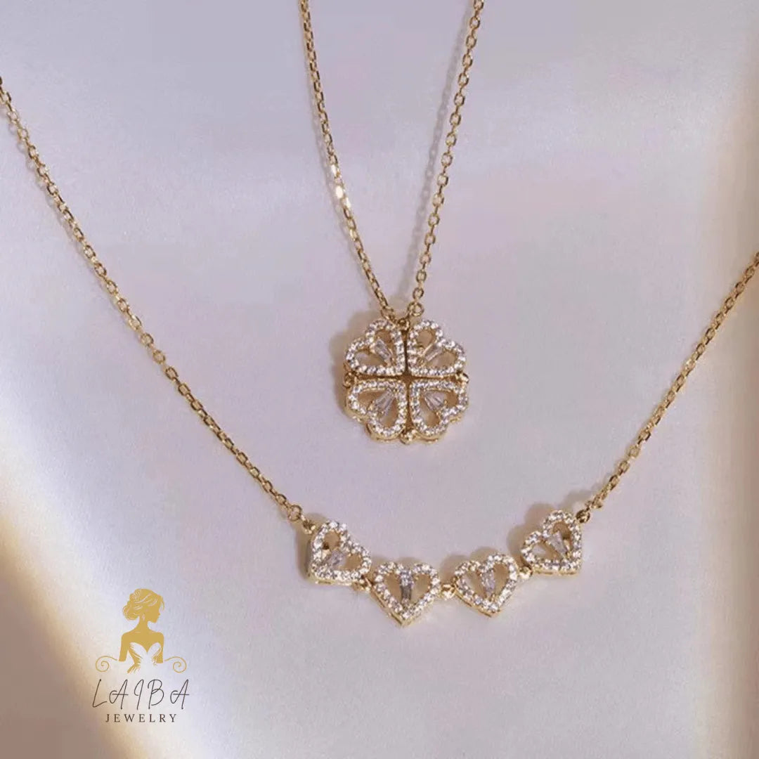 2-in-1 Magnetic Four Leaf Clover Necklace