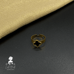 Stainless Steel Black Clover - Set of 4 Include ( Bracelet, Pendant, Adjustable Ring & Earrings )