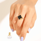 Adjustable Luxury Unique Design Gold Plated Real Stone Ring For Girls/Women