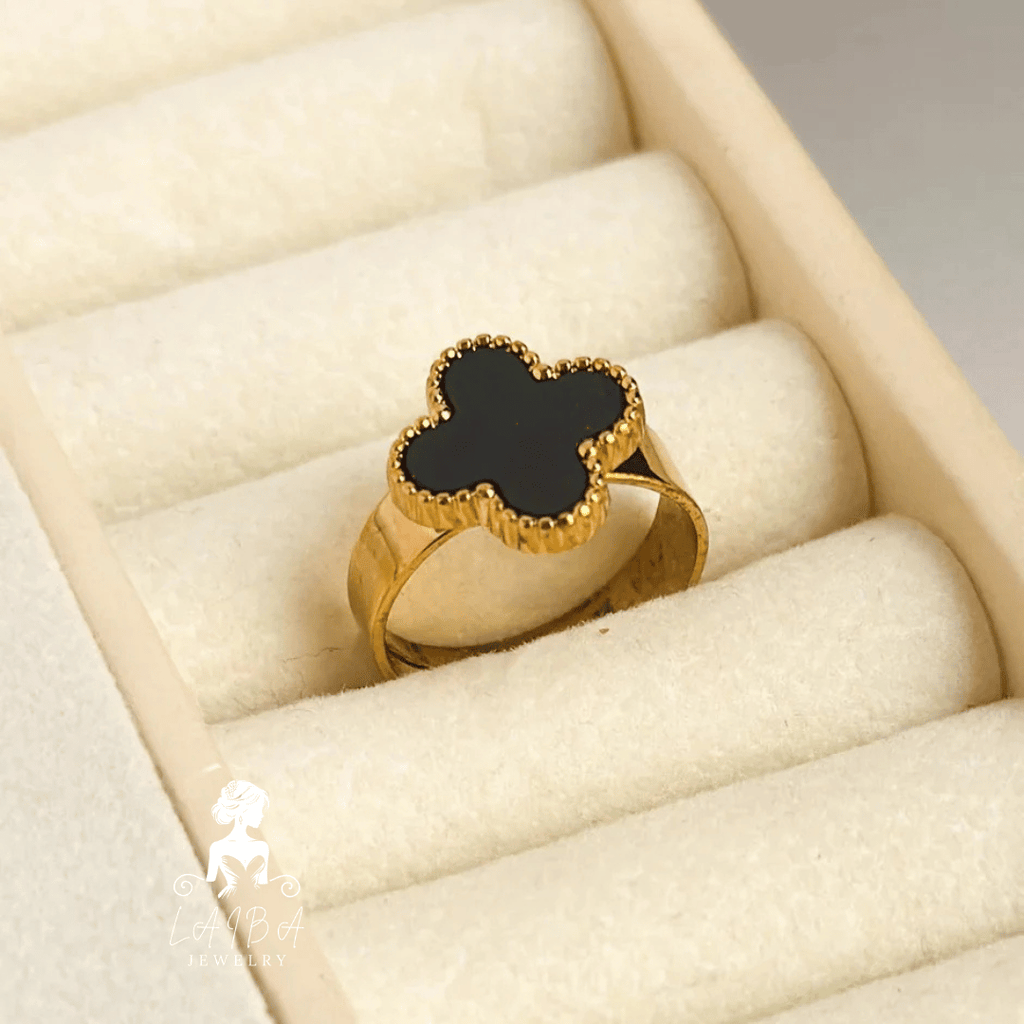 Adjustable Luxury Unique Design Gold Plated Real Stone Ring For Girls/Women