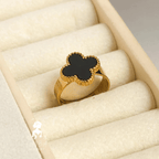 Adjustable Luxury Unique Design Gold Plated Real Stone Ring For Girls/Women