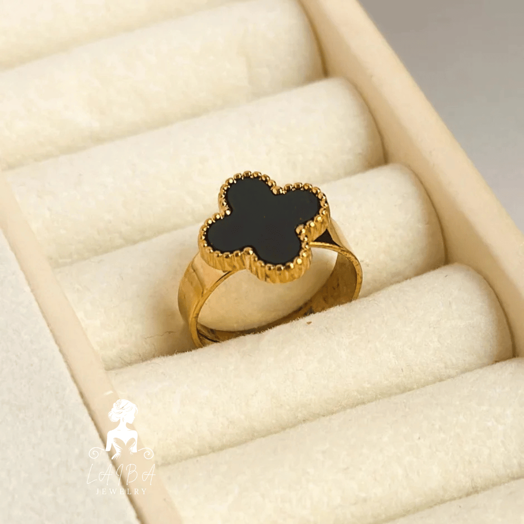 Adjustable Luxury Unique Design Gold Plated Real Stone Ring For Girls/Women