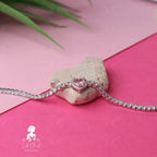 Imported Zirconia Bracelet -Rose Pink Brilliant Cut (Include luxury bracelet box)