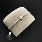 Imported Zirconia Bracelet - Hallmark Silver White Brilliant Cut (Include luxury bracelet box)