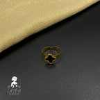 Stainless Steel Black Clover - Set of 4 Include ( Bracelet, Pendant, Adjustable Ring & Earrings )