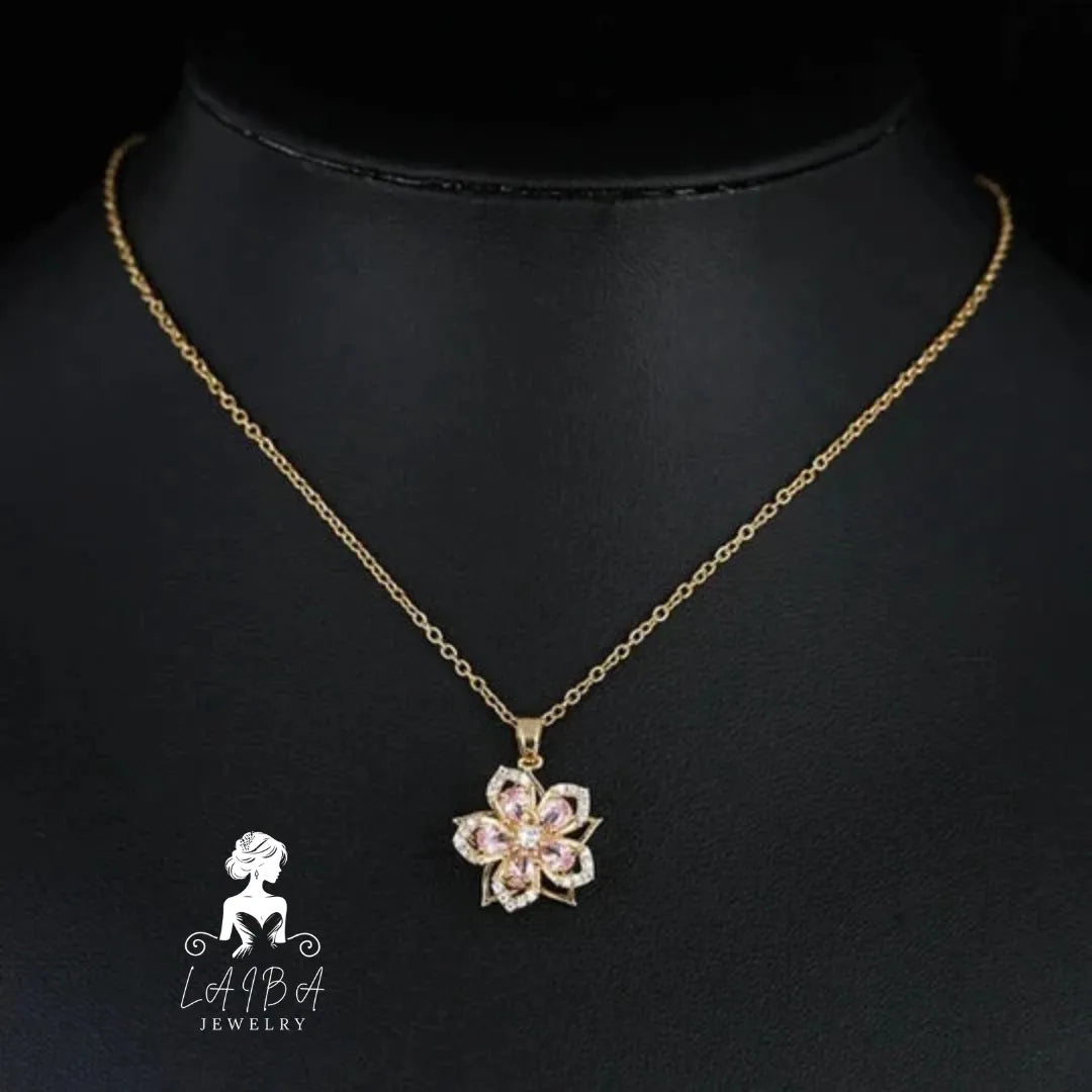 Zircon Rotating Chain Necklace