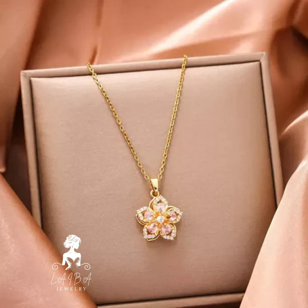 Zircon Rotating Chain Necklace