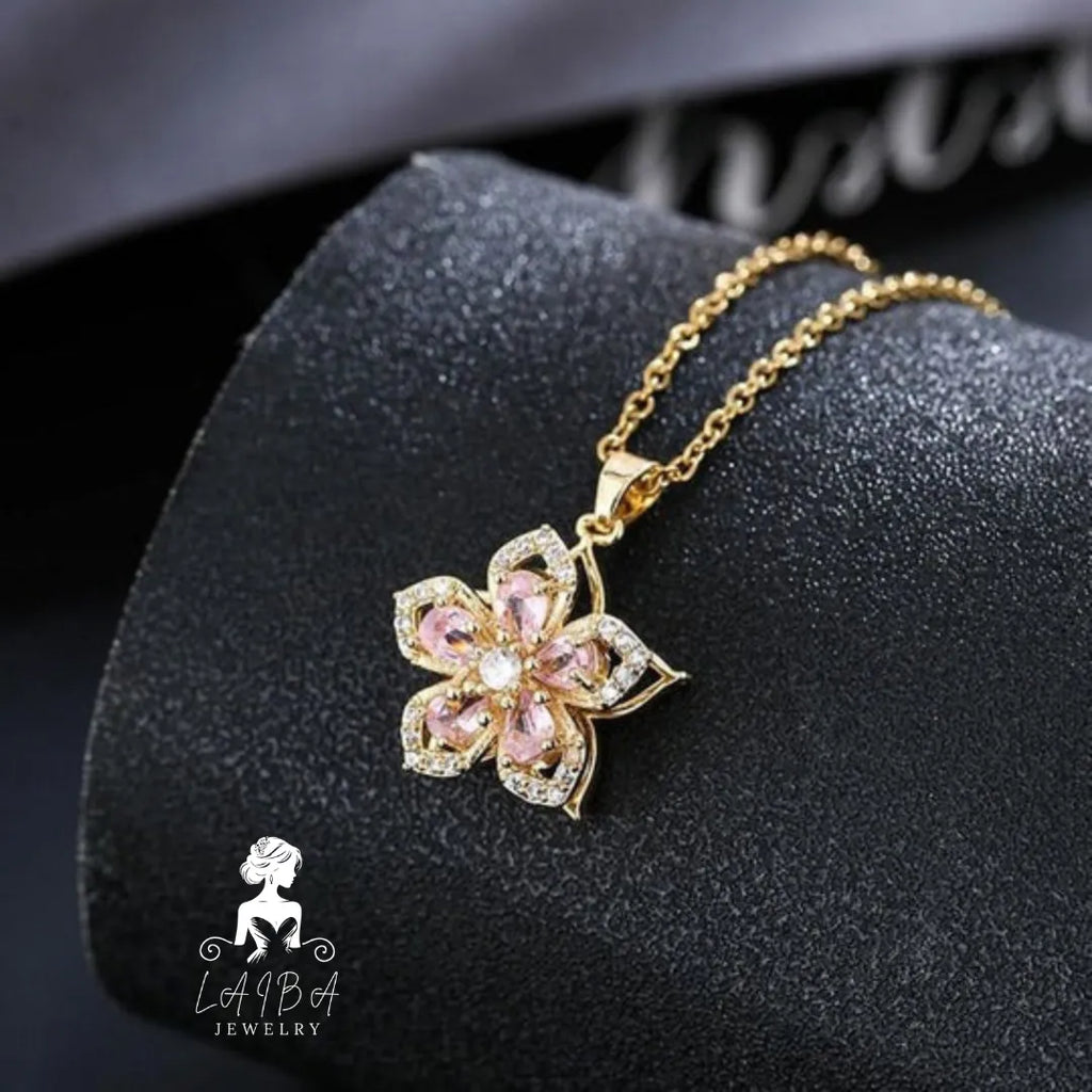 Zircon Rotating Chain Necklace