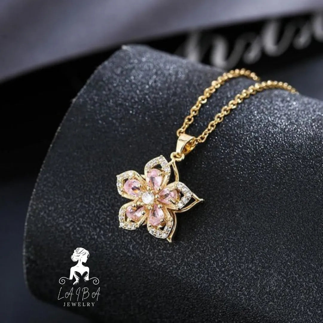 Zircon Rotating Chain Necklace